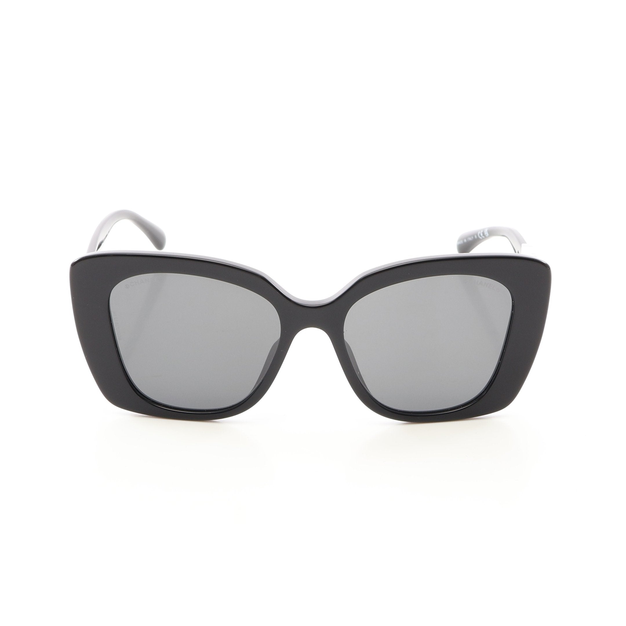 Coco mark Square Shape Sunglasses Rhinestone Black White – BRAND