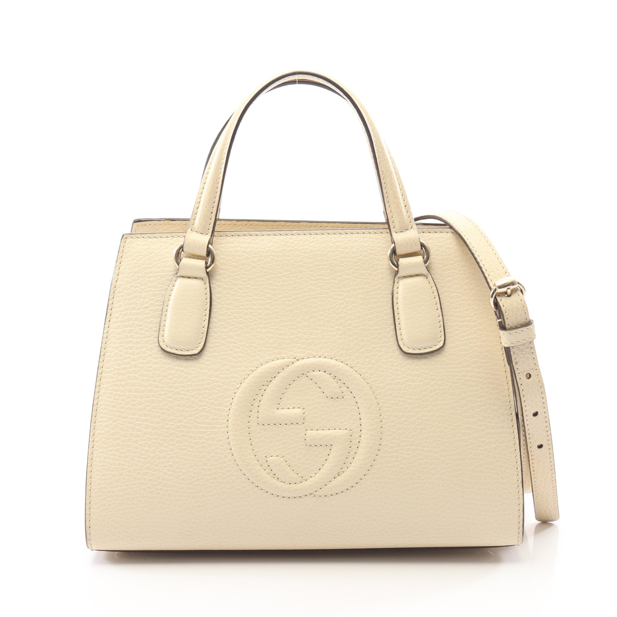 Soho Interlocking G 2WAY Handbag Leather Ivory – BRAND OFF online