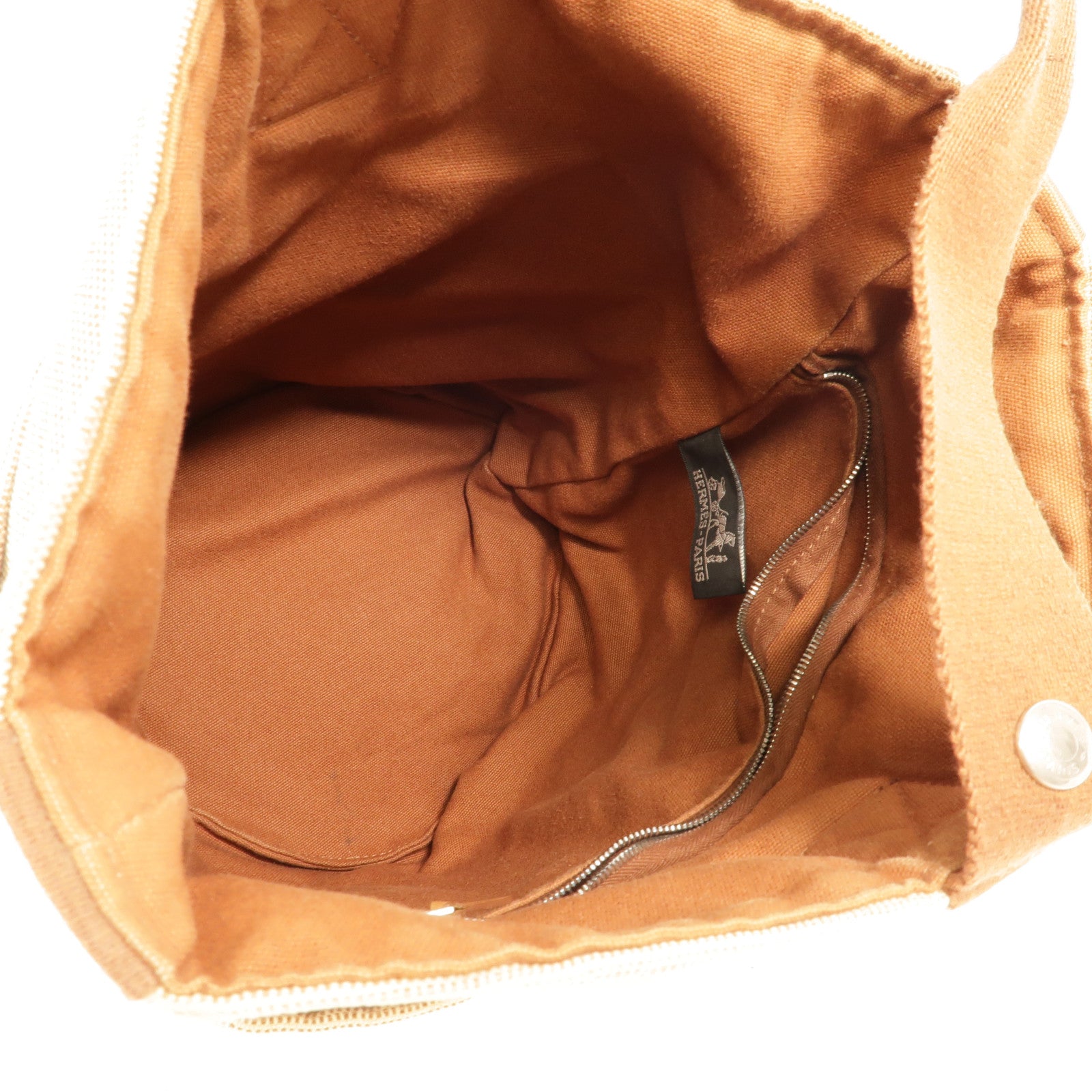 HERMES Saxo MM Handbag Canvas Brown – BRAND OFF online buying club