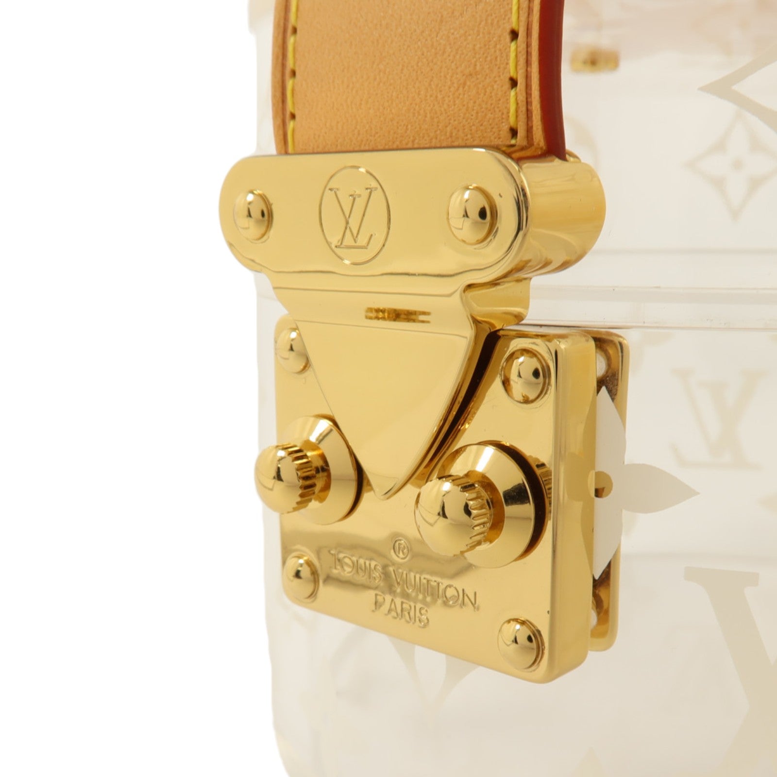LOUIS VUITTON LV GHW Scott Box GI0839 Plexiglass Metal Gold Clear