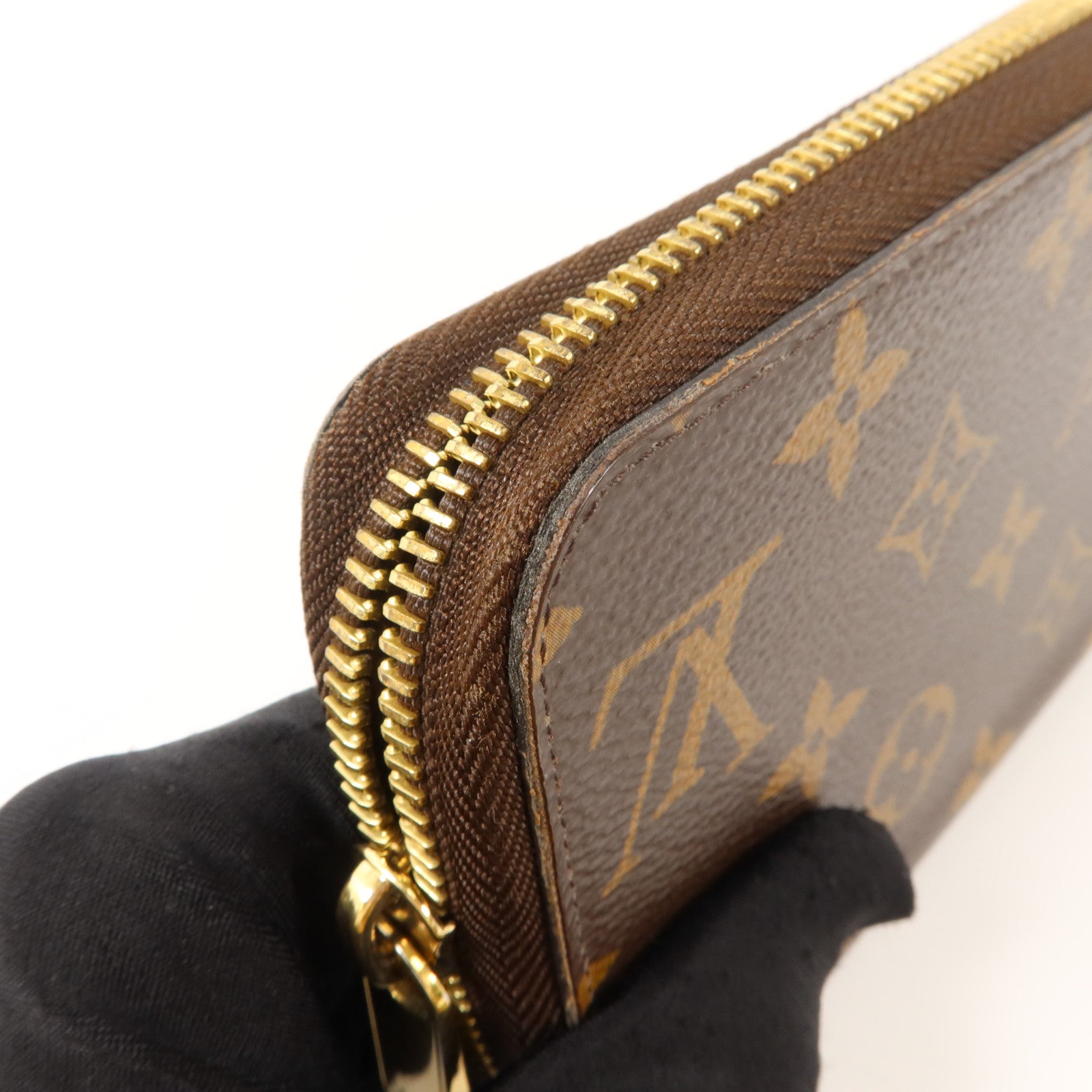 LOUIS VUITTON LV GHW Zipper Long Wallet M42616 Monogram Brown