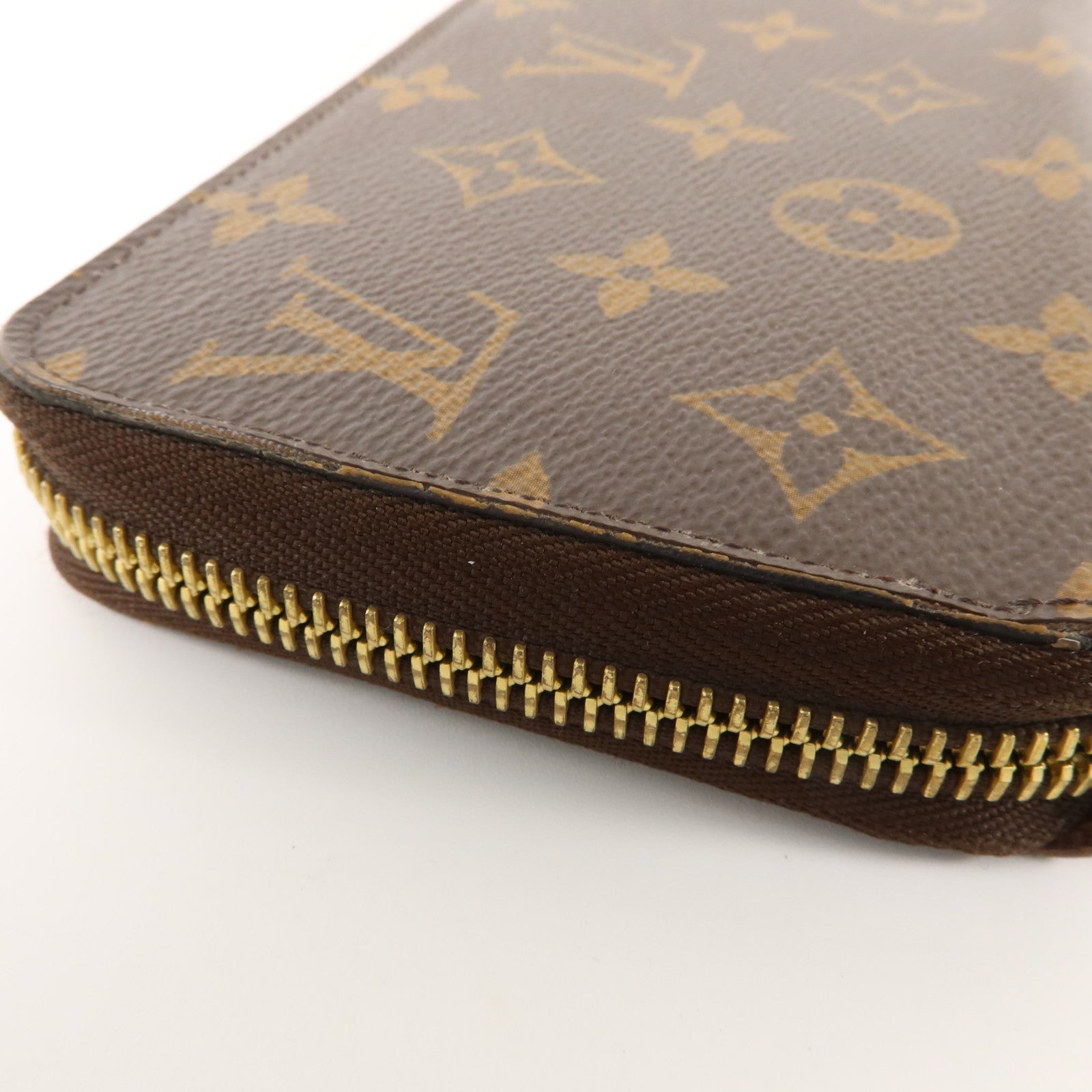 LOUIS VUITTON LV GHW Zipper Long Wallet M42616 Monogram Brown