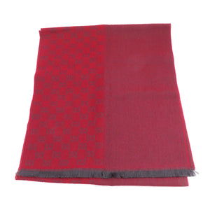 GUCCI GG Scarf 344994 4G200 1174 Wool Bordeaux/Grey – BRAND OFF