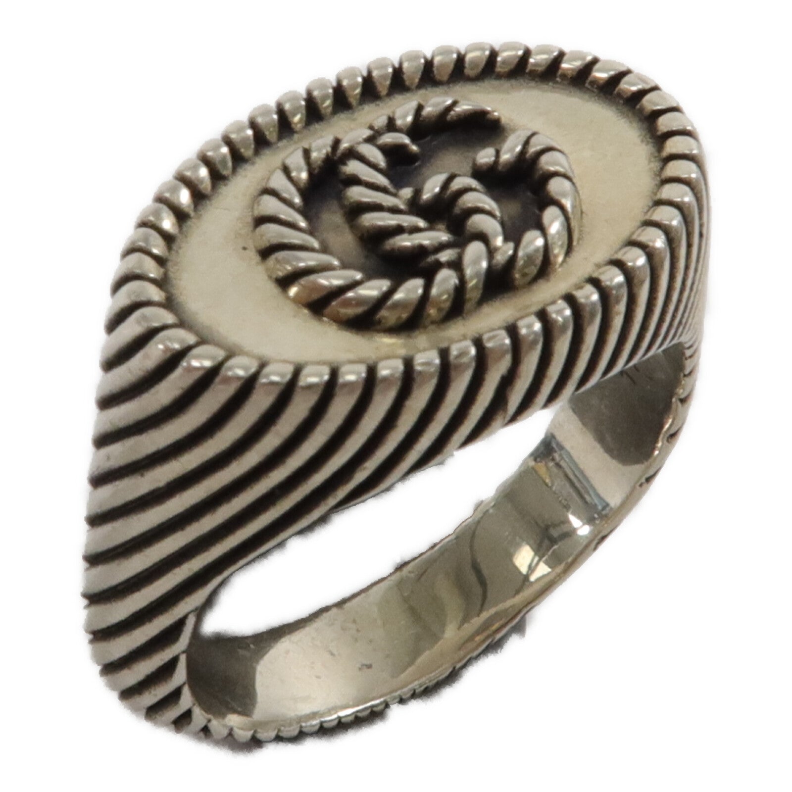gucci silver ring 17号　silver925 GUCCI 925 Sterling Silver GG Signet Ring Siliver925 #17 – BRAND