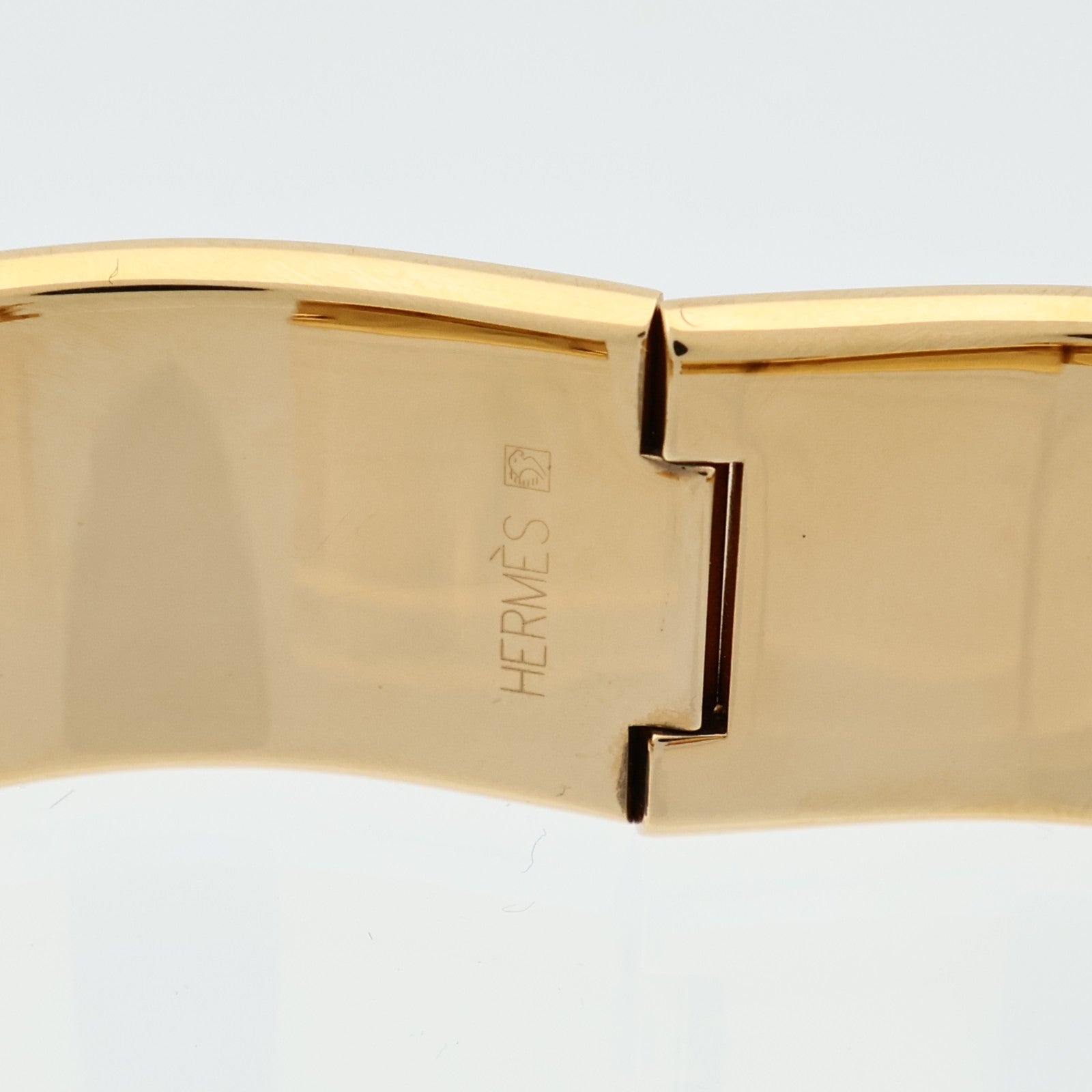 HERMES Loquet Green Quartz Watch L01.201 Gold Plated/Enamel Gold